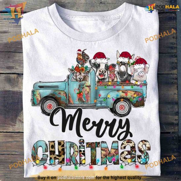 Merry Christmas Animal Car Shirt, Best Family Christmas Gifts