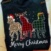 Merry Christmas Leopard Plaid Horses Shirt, Family Funny Christmas Shirt