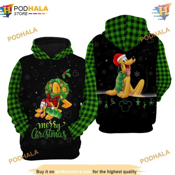 Merry Christmas Pluto Dog Disney 3D Hoodie, Trending Gifts
