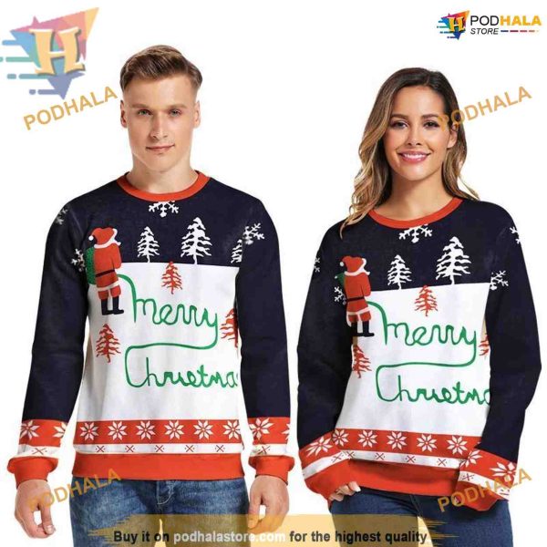 Merry Christmas Santa Sweatshirt 3D Hoodie, Creative Christmas Gifts