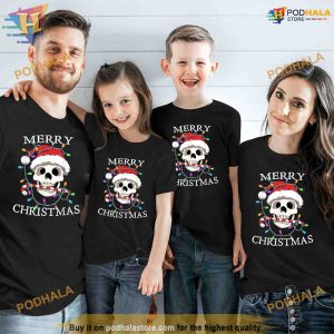 Merry Christmas Skull Skeleton Men Women Shirt 2
