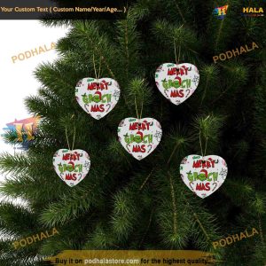 Merry Grinch Mas Ceramic Ornament Festive Grinch Christmas Tree Ornaments 2