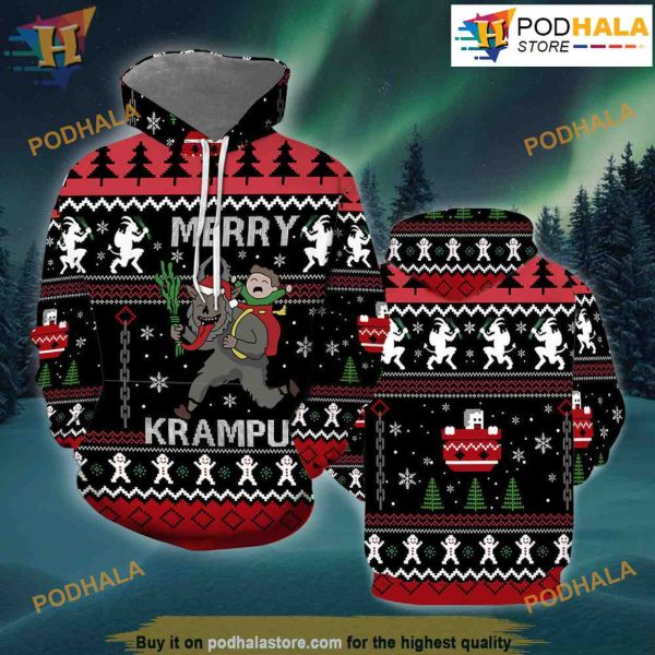Merry Krampus 3D Funny Hoodie Christmas, Xmas Gifts
