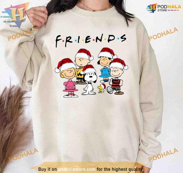 Merry Peanuts FREINDS Christmas Snoopy Sweatshirt, Holiday Gifts