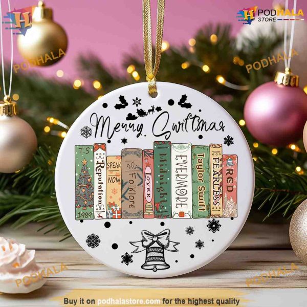 Merry Swiftmas Music Albums Ornament, Family Name Ornaments, TS Midnights