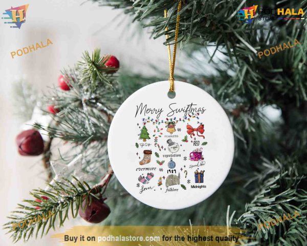Merry Swiftmas Ornament, Personalized Family Christmas Ornaments, Swift Xmas Gift