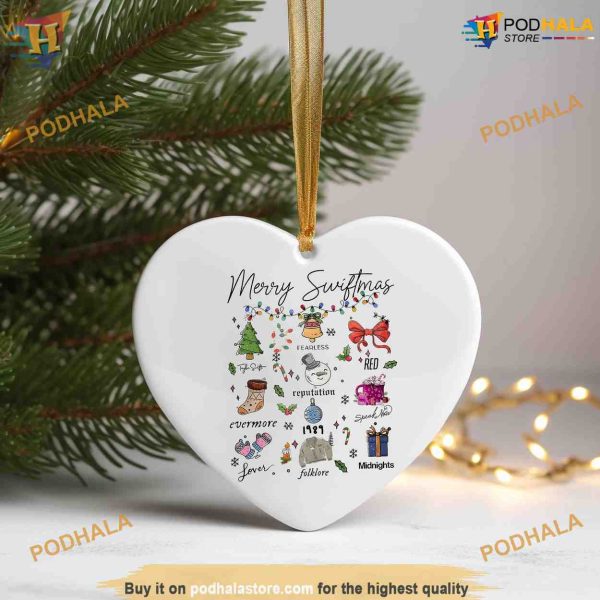 Merry Swiftmas Ornament, Personalized Family Christmas Ornaments, Swift Xmas Gift