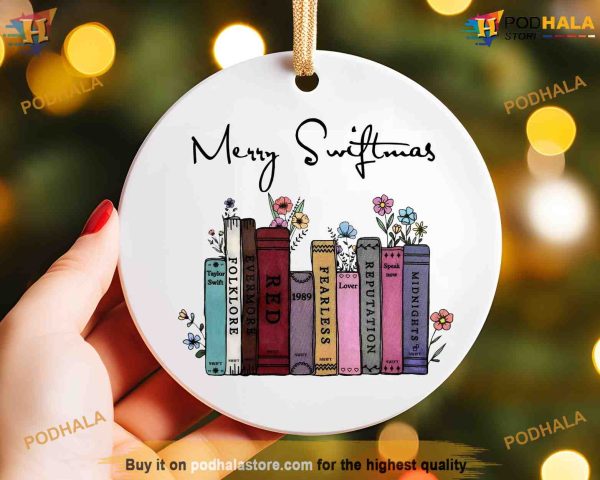 Merry Swiftmas Swiftie Fan Ornament, Personalized 1st Christmas Ornaments