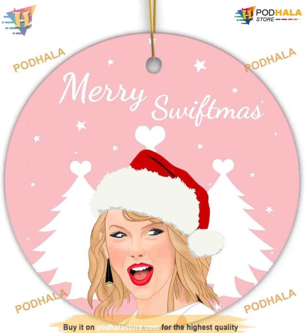 Merry Swiftmas Taylor Merch Ornament, Family Christmas Ornaments, Tour Decor