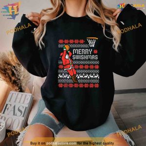 Merry Swishmas Basketball Ugly Christmas Xmas Men Boys Kids Shirt Hoodie 3