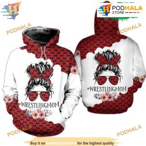 Messy Bun Wrestling Mom 3D Hoodie, Gift For Mother