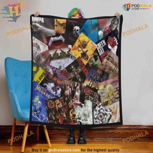 Metal Music Fleece Blanket, Rock and Metal Blanket, Creative Christmas