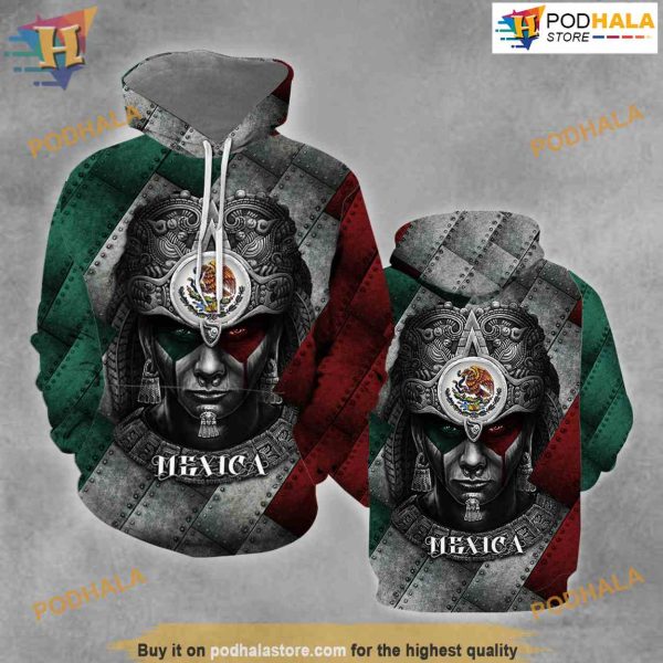 Mexico Warrior All Over Printed 3D Hoodie Sweatshirt