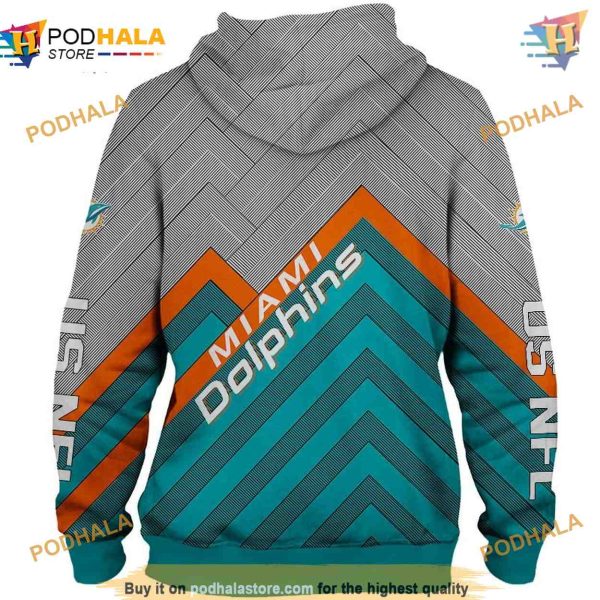 Miami Dolphins Long 3D Hoodie, S-5XL NFL Merchandise Range