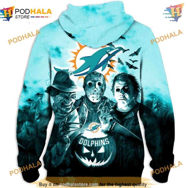 Miami Dolphins NFL Hoodie 3D, Halloween Horror NFL Apparel
