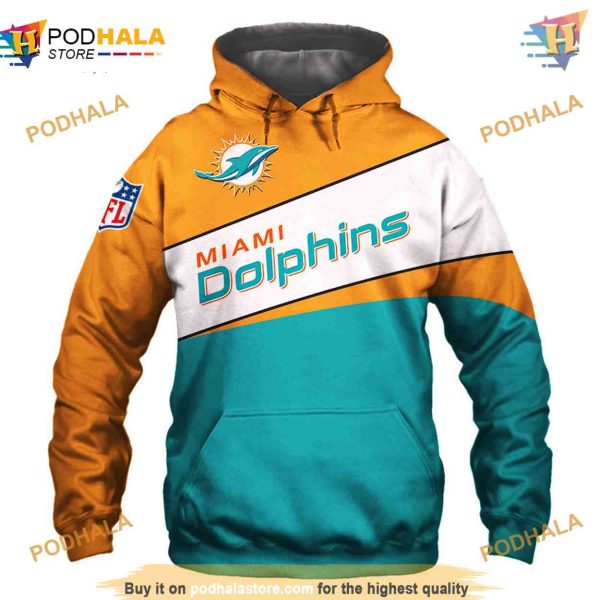 Miami Dolphins NFL Hoodie 3D Long Sleeve, Seasonal NFL Merchandise
