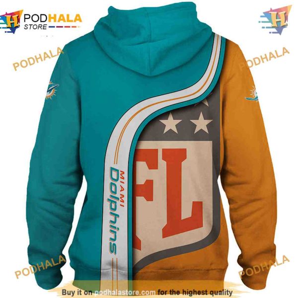Miami Dolphins NFL Hoodie 3D, NFL Merchandise Pullover for Fans
