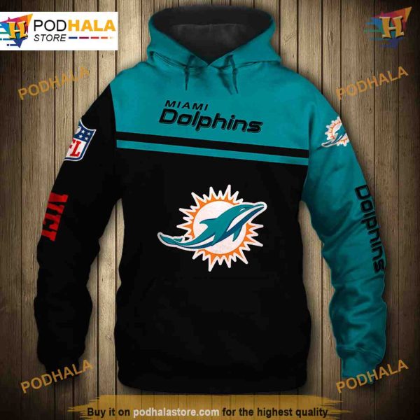 Miami Dolphins Skull NFL Hoodie 3D, NFL Apparel Pullover Sweatshirt