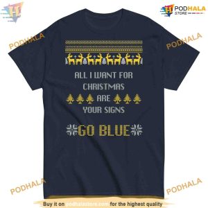 Michigan Football Christmas T shirt Trending U of M Sign Humor Tee 2