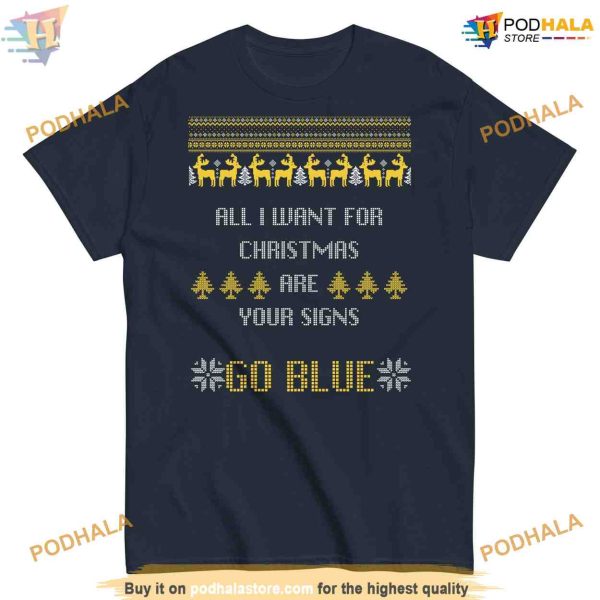 Michigan Football Christmas T-shirt, Trending U of M Sign Humor Tee