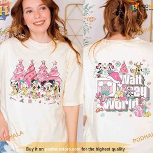 Mickey And Friends Pink Christmas TShirt, Family Christmas Shirt Ideas
