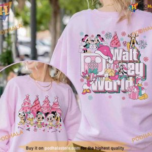 Mickey And Friends Pink Christmas TShirt Family Christmas Shirt Ideas 2