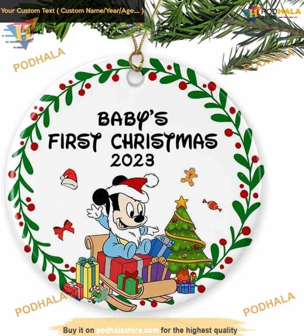 Mickey Disney’s First Christmas 2023 Ornament for Baby