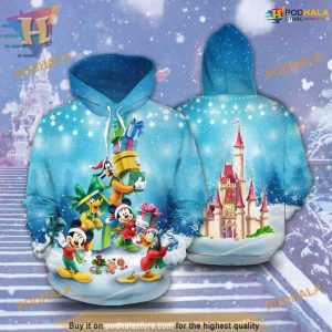 Mickey Friends Art Xmas 3D Hoodie, Funny Xmas Gifts
