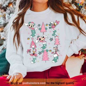 Mickey Friends Pink Christmas Tee Funny Christmas Gift Ideas 2