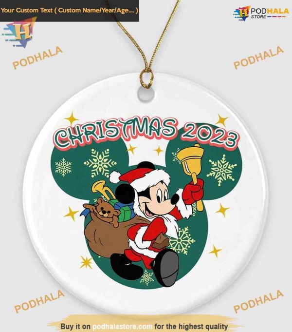 Mickey Holiday Cheer Ornament, 2023 Disney Xmas Ornament for Trees