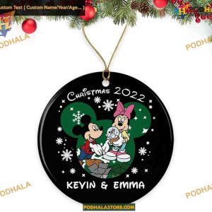 Mickey & Minnie 2023 Custom Couple's Christmas Ceramic Ornament