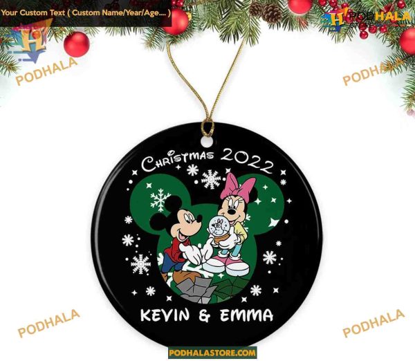 Mickey & Minnie 2023 Custom Couple’s Christmas Ceramic Ornament