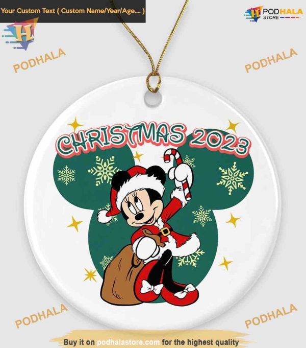 Mickey & Minnie Holiday 2023 Ornament, Disney Christmas Ornament for Trees