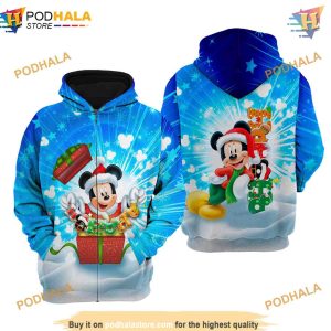 Mickey Mouse Blue Christmas Disney 3D Hoodie Exclusive Gifts 1