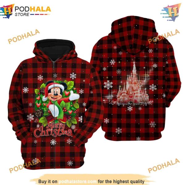 Mickey Mouse Christmas Disney Printed Hoodie, Ultimate Apparel