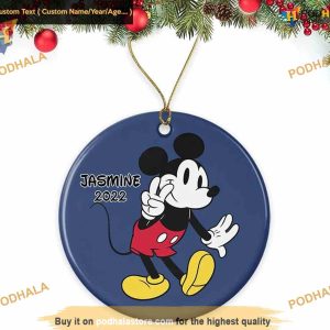 Mickey Mouse Peace Out Ornament, Classic 2023 Disney Christmas Decor