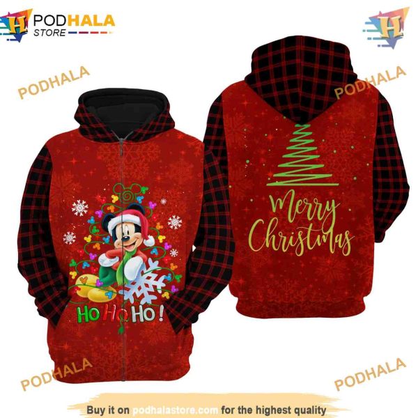 Mickey Mouse Red Christmas Disney Xmas 3D Hoodie, Great Gifts