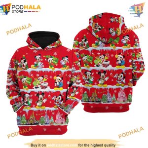 Mickey Mouse Red Merry Christmas Disney Unisex 3D Hoodie Ideal Gifts 2