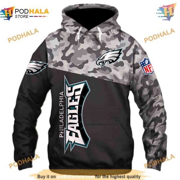 Military Style Philadelphia Eagles 3D Hoodies, NFL Eagles Apparel