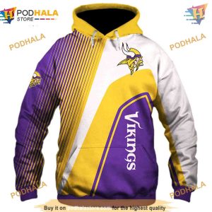 Minnesota Vikings NFL Hoodie 3D, Budget-Friendly NFL Merchandise Pullover