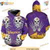 Minnesota Vikings NFL Hoodie 3D, Halloween Skull NFL Apparel Graphic