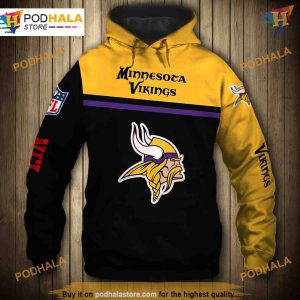 Minnesota Vikings Skull NFL Hoodie 3D Bold NFL Merchandise for Fans 1