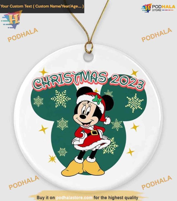 Minnie Christmas Charm Ornament, 2023 Disney Ornament for Tree Decor