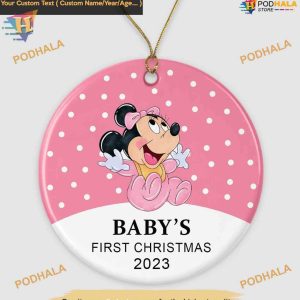 Minnie Mouse 2023 First Christmas Ornament, Disney Ornament for Newborns