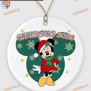 Minnie Mouse 2023 Ornament, Festive Disney Christmas Tree Decoration