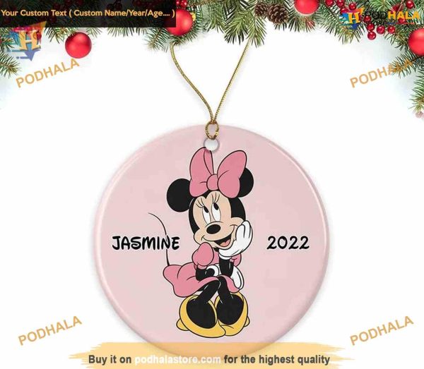 Minnie Mouse Posing Pink Ornament, Classic 2023 Kids Disney Ornament