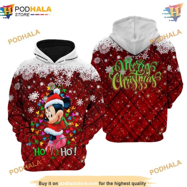 Minnie Mouse Red Christmas Disney 3D Hoodie, Perfect Disney Apparel