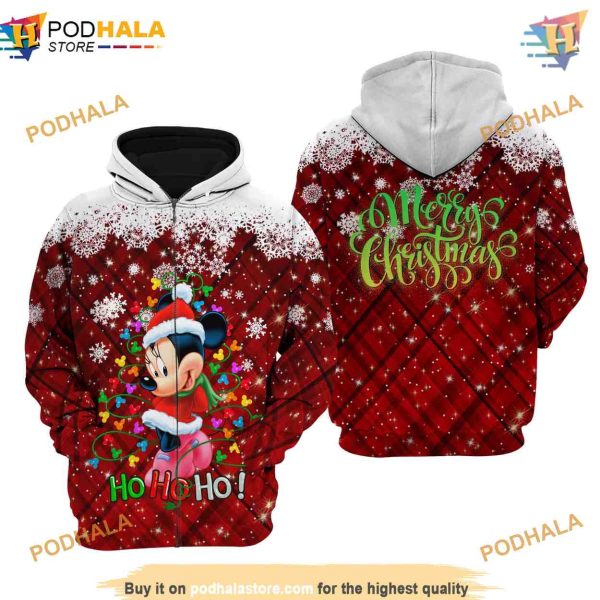 Minnie Mouse Red Christmas Disney 3D Hoodie, Perfect Disney Apparel
