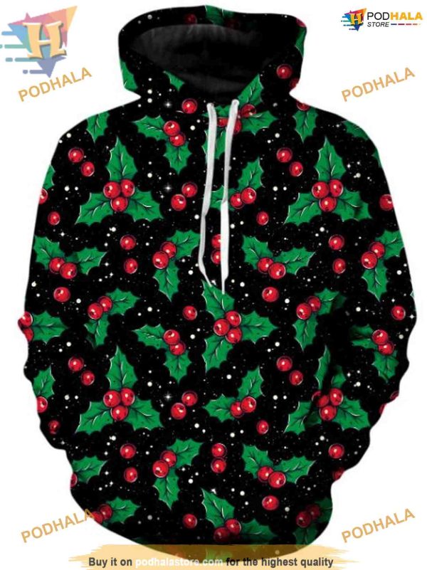Mistletoe Kisses 3D Hoodie, Creative Xmas Gift
