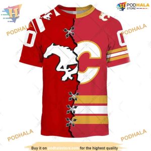 Mix CFL Calgary Stampeders NHL Calgary Flames Hoodie 3D 3